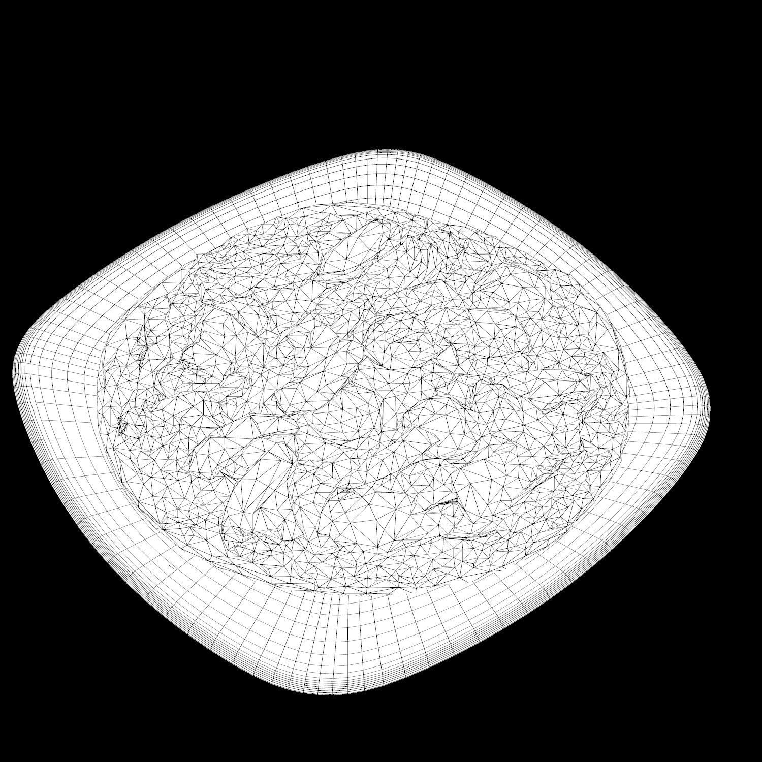 Pizza with meat and cheese on plate Low-poly 3D model_14