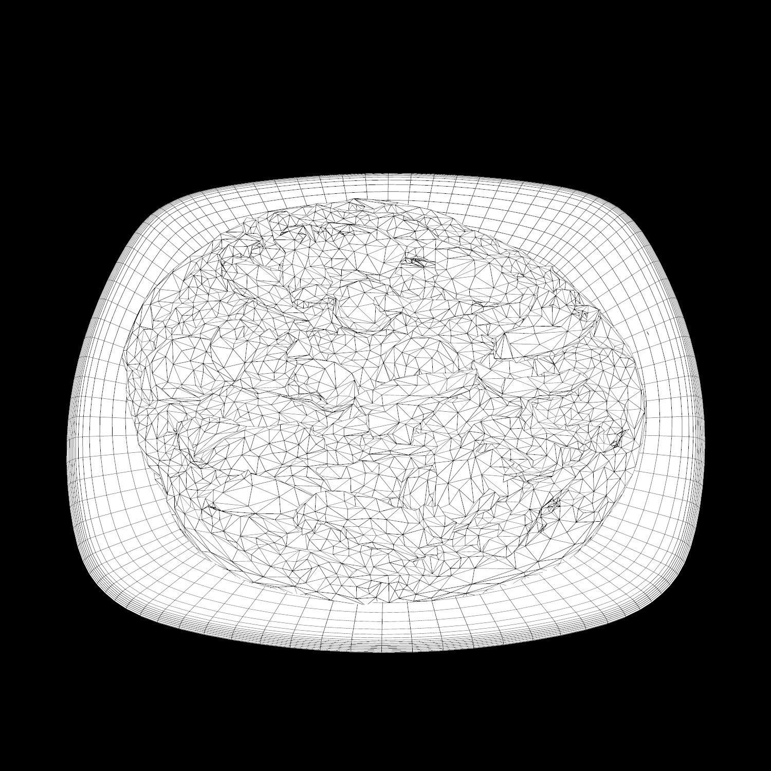 Pizza with meat and cheese on plate Low-poly 3D model_10