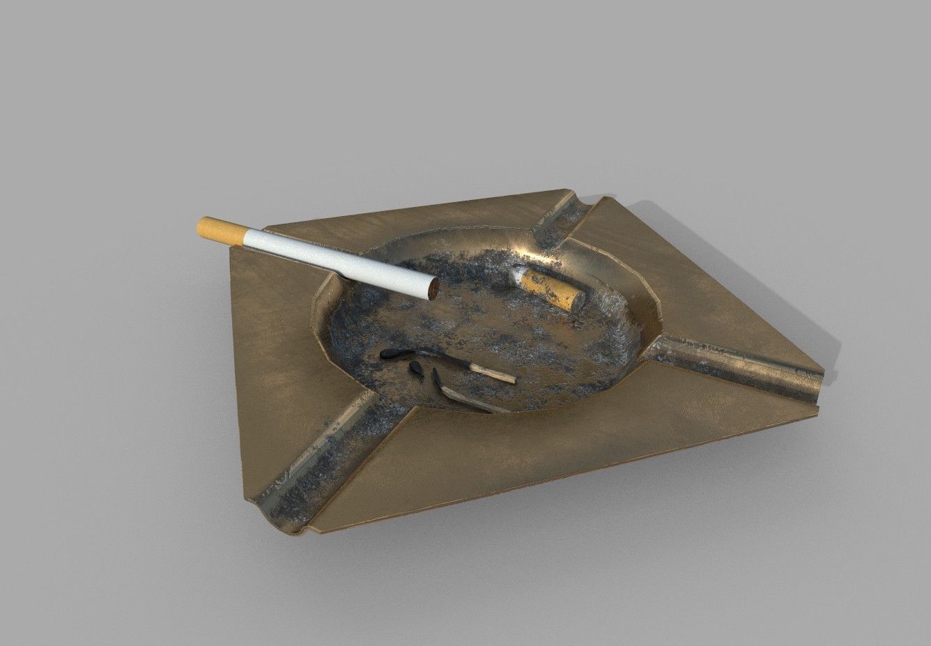 3D model Ashtray and cigarette VR / AR / lowpoly CGTrader
