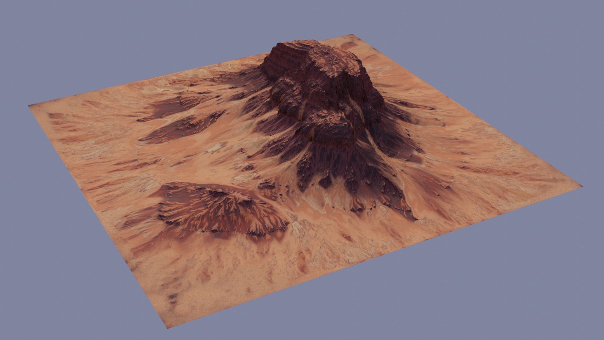 High detail sandstone mountain 3D model_4