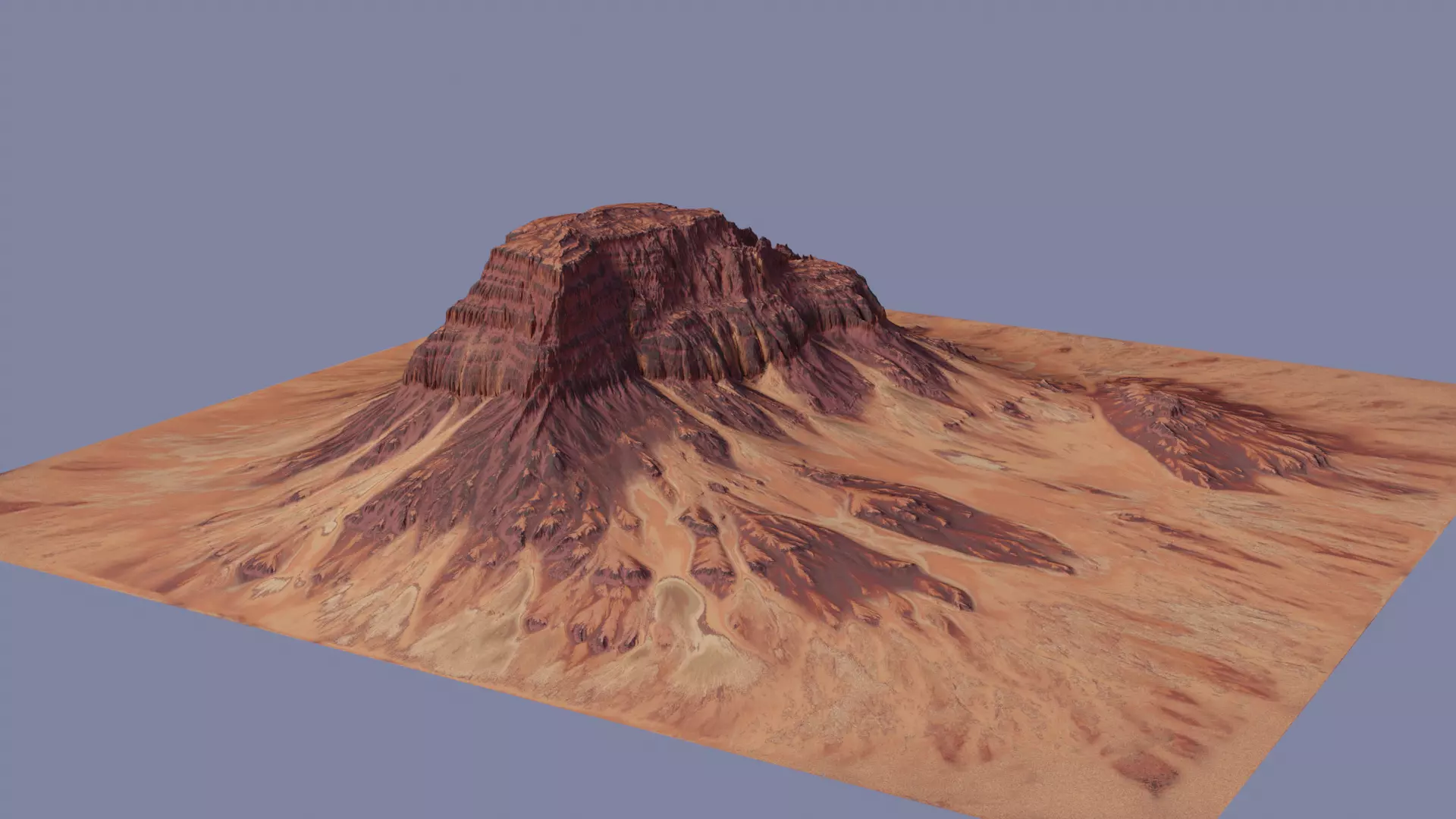 High detail sandstone mountain 3D model_0