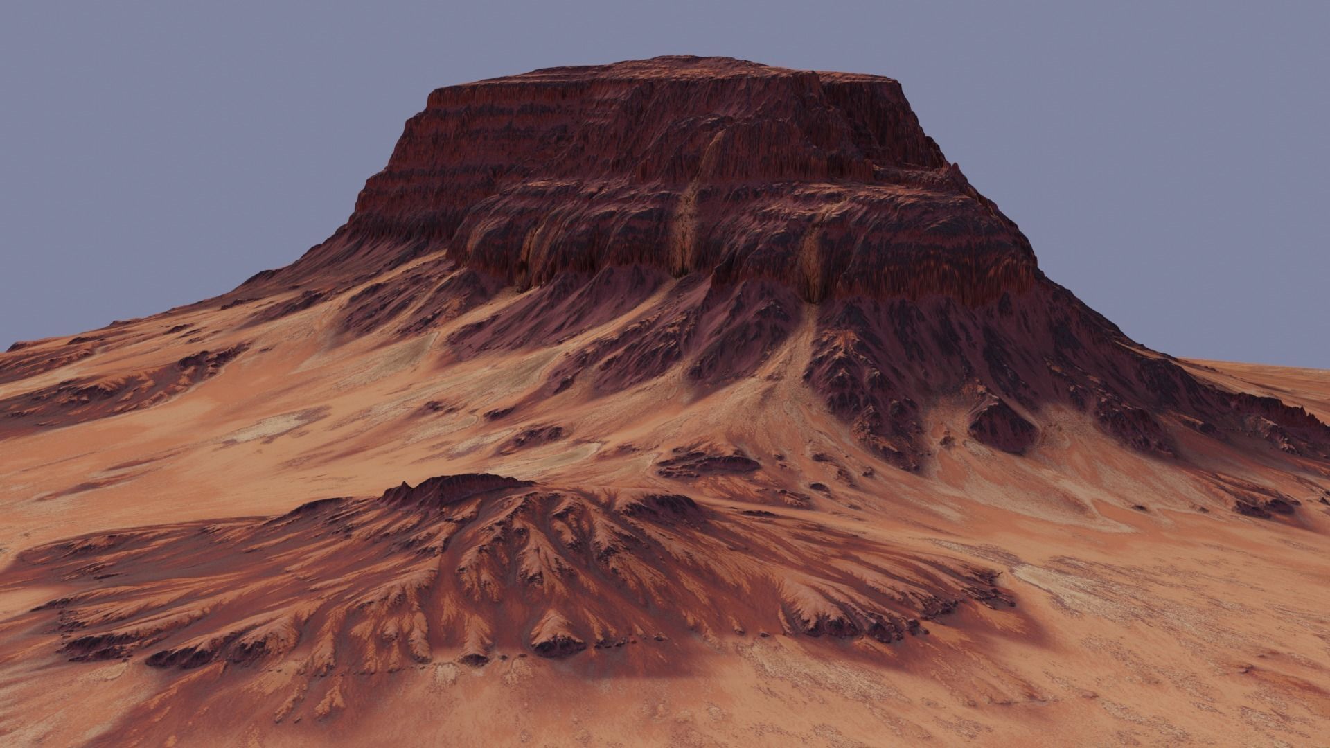 High detail sandstone mountain 3D model_2