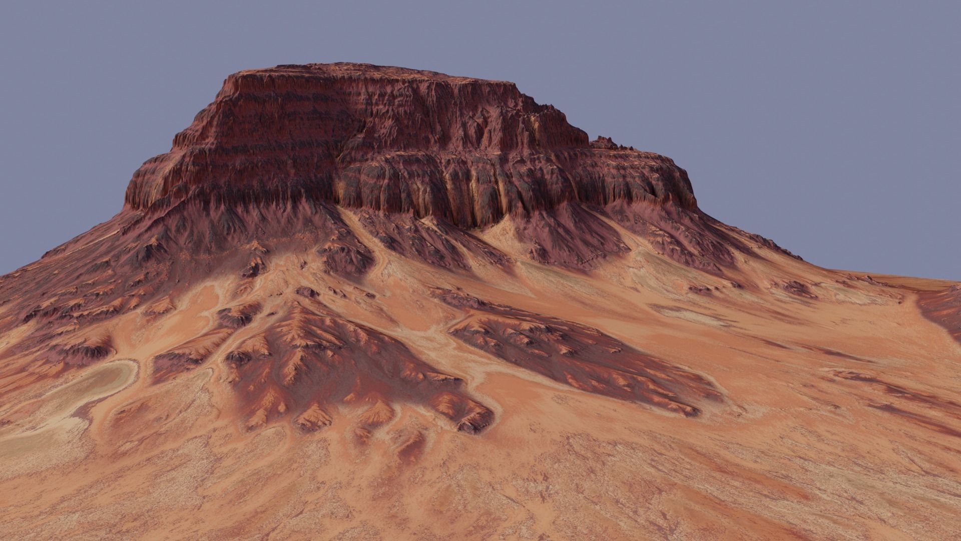 High detail sandstone mountain 3D model_1