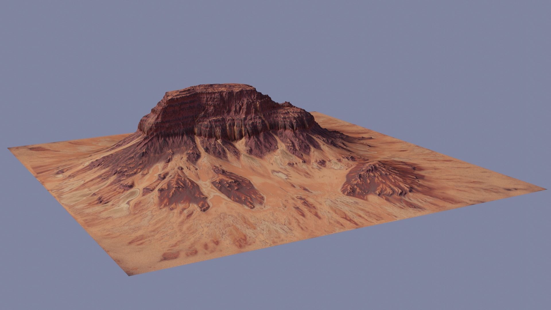 High detail sandstone mountain 3D model_3