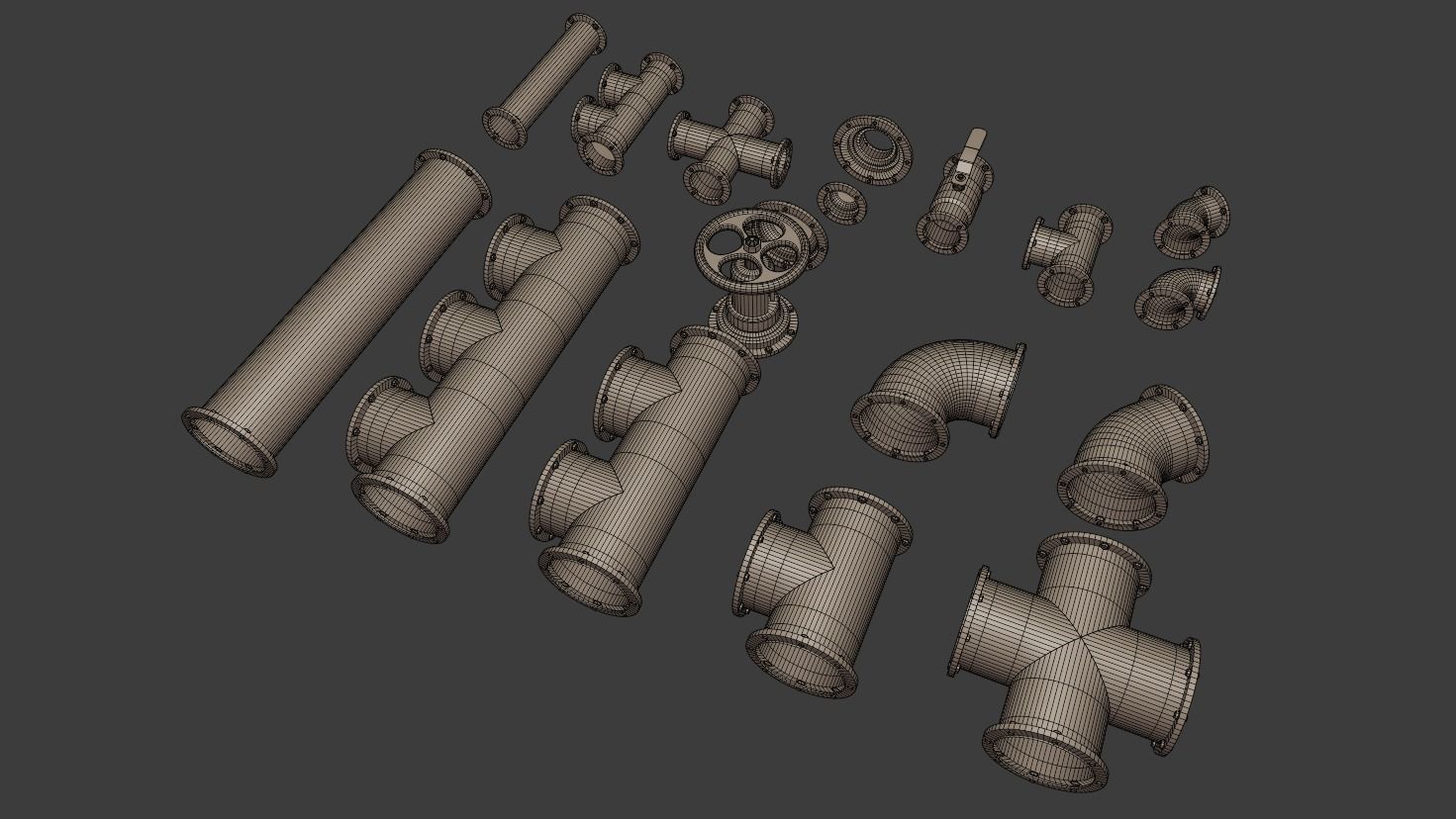 Pipes pack 3D model_4
