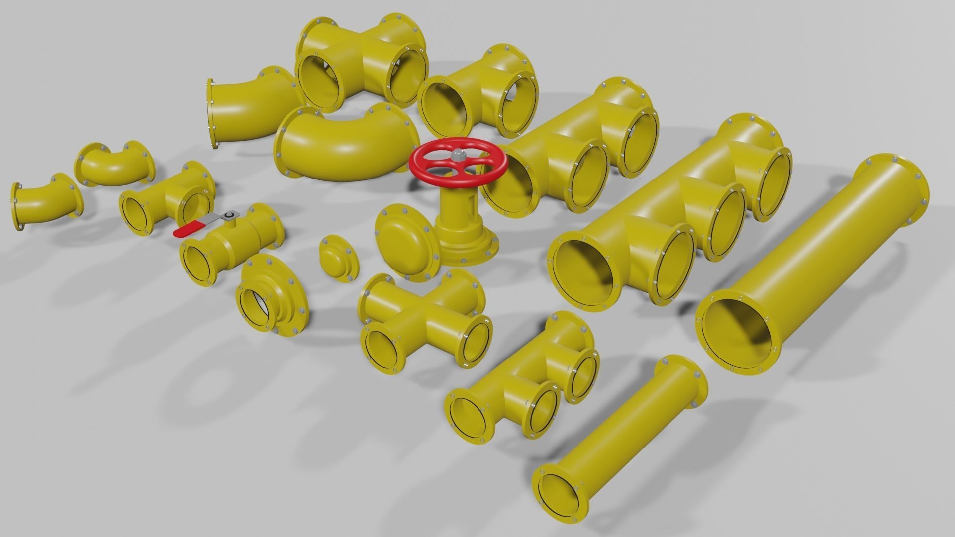 Pipes pack 3D model_2