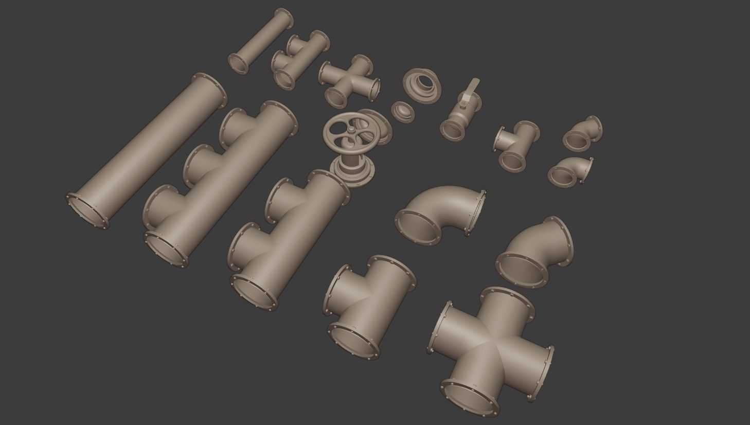 Pipes pack 3D model_3