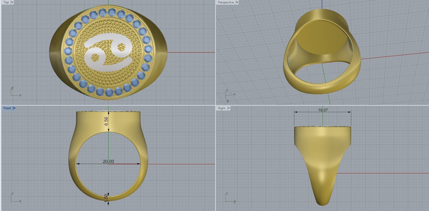 Zodiac Ring 3D print model_2