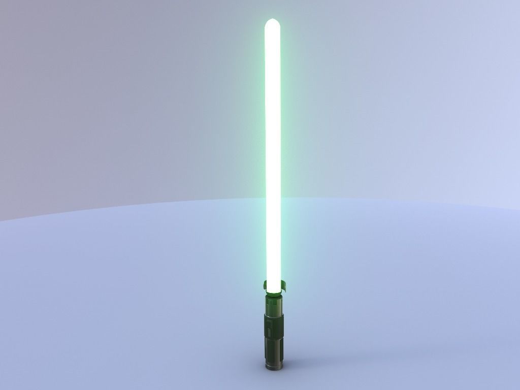 Yoda Lightsaber Low-poly 3D model_3