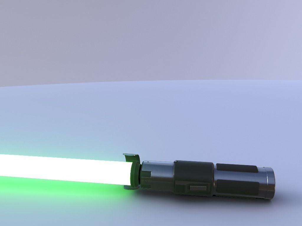 Yoda Lightsaber Low-poly 3D model_1