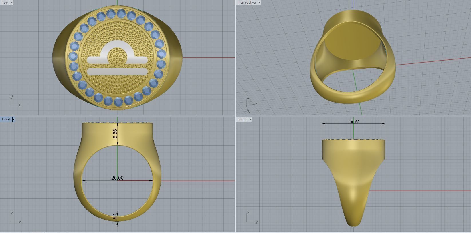 Zodiac Ring 3D print model_2