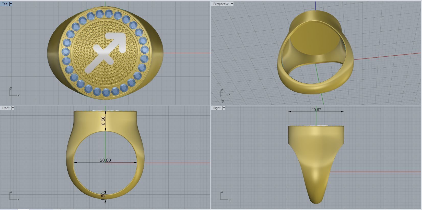 Zodiac Ring 3D print model_2