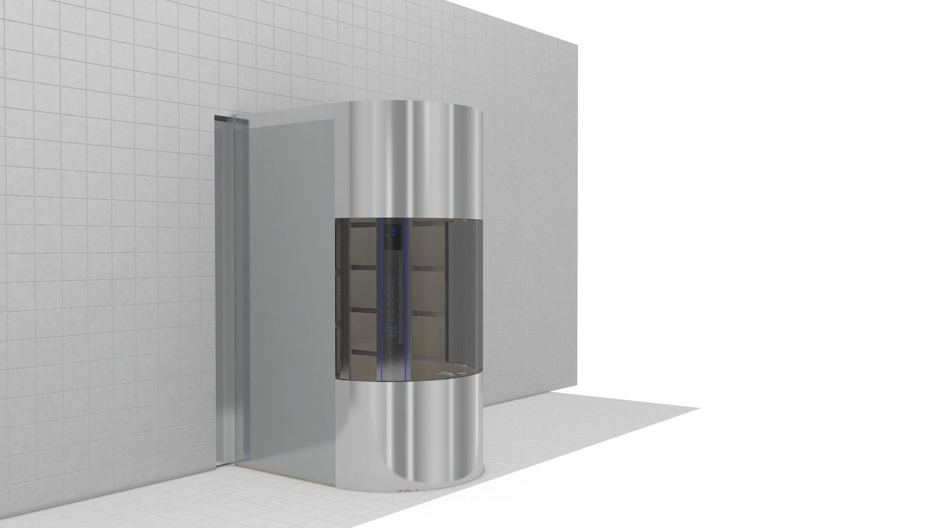 Adjustable and Rigged Elevator With Window 3D model_20