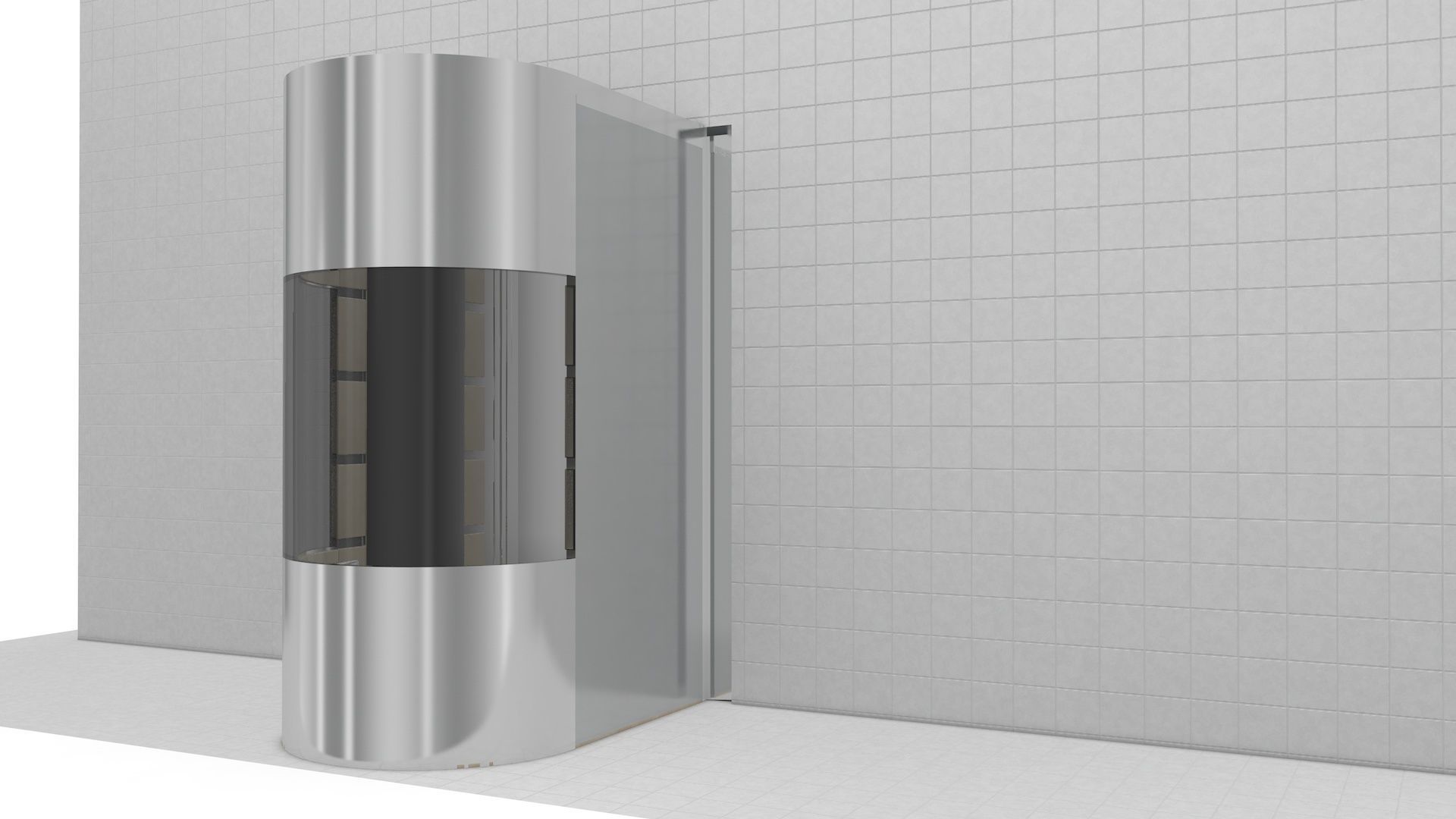 Adjustable and Rigged Elevator With Window 3D model_21