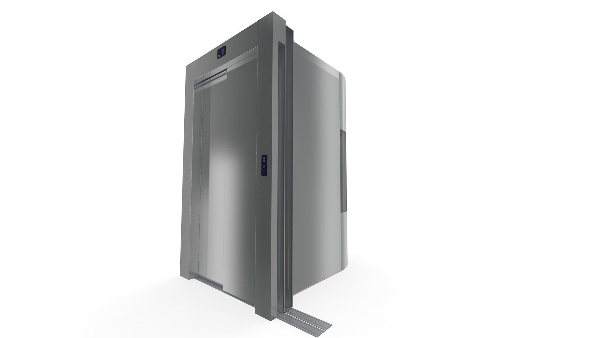 Adjustable and Rigged Elevator With Window 3D model_35