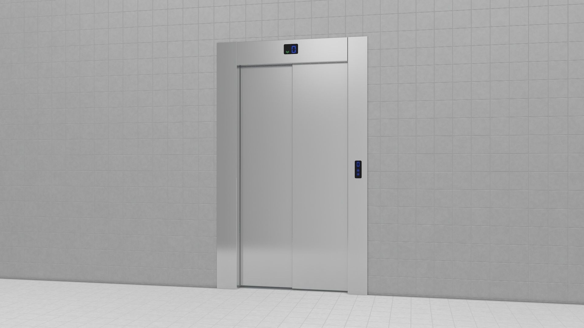 Adjustable and Rigged Elevator With Window 3D model_15