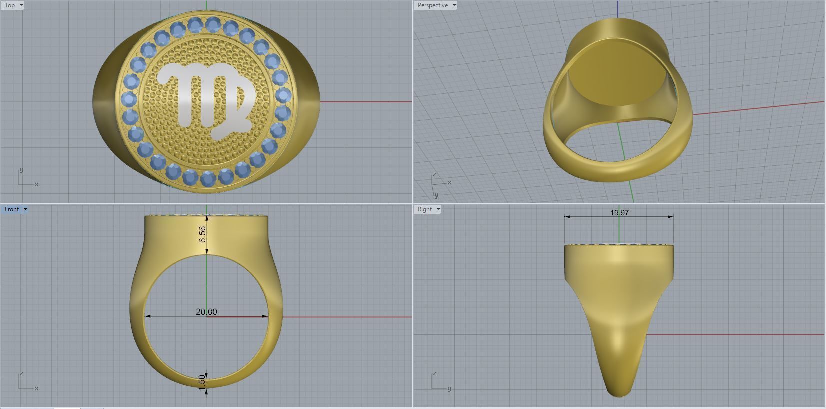 Zodiac Ring 3D print model_2
