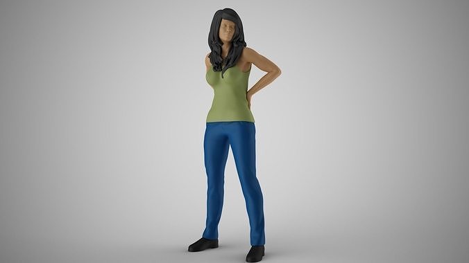 Tired Girl 3D print model