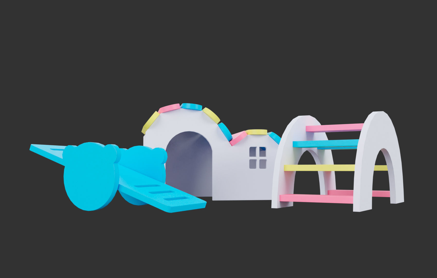 Mini House For Hamsters Low-poly 3D model_6