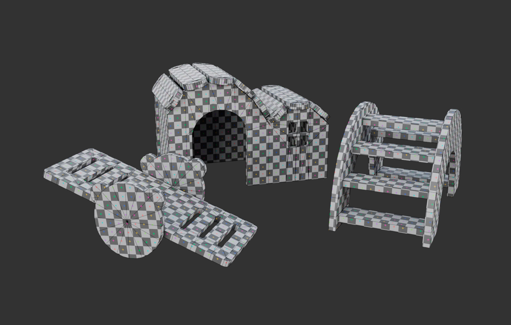 Mini House For Hamsters Low-poly 3D model_31