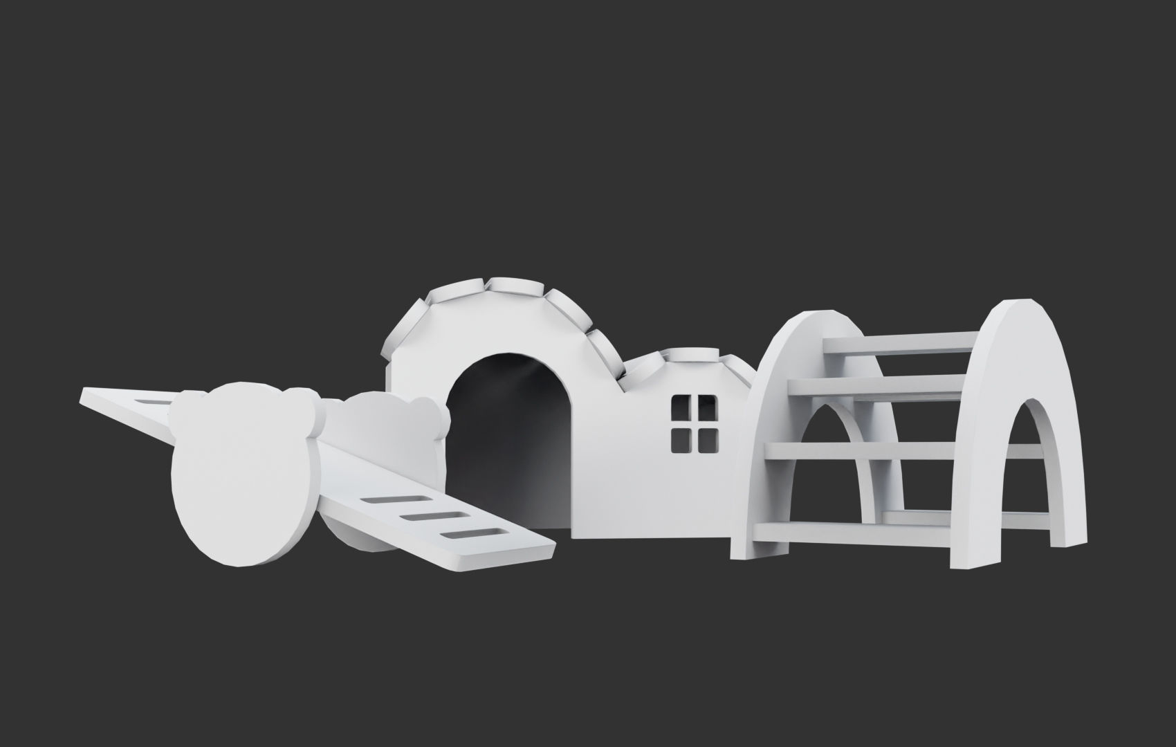 Mini House For Hamsters Low-poly 3D model_21