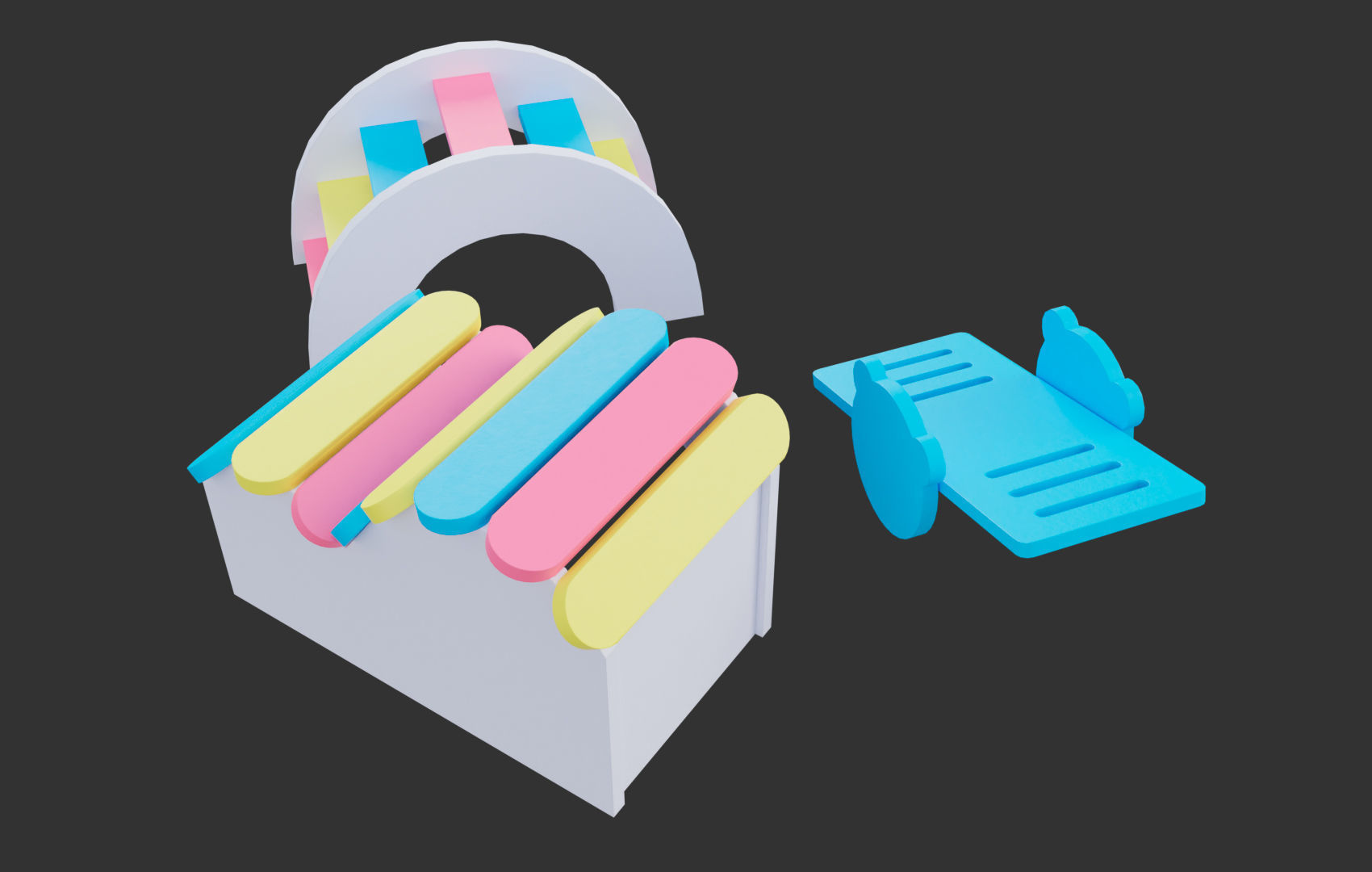 Mini House For Hamsters Low-poly 3D model_16