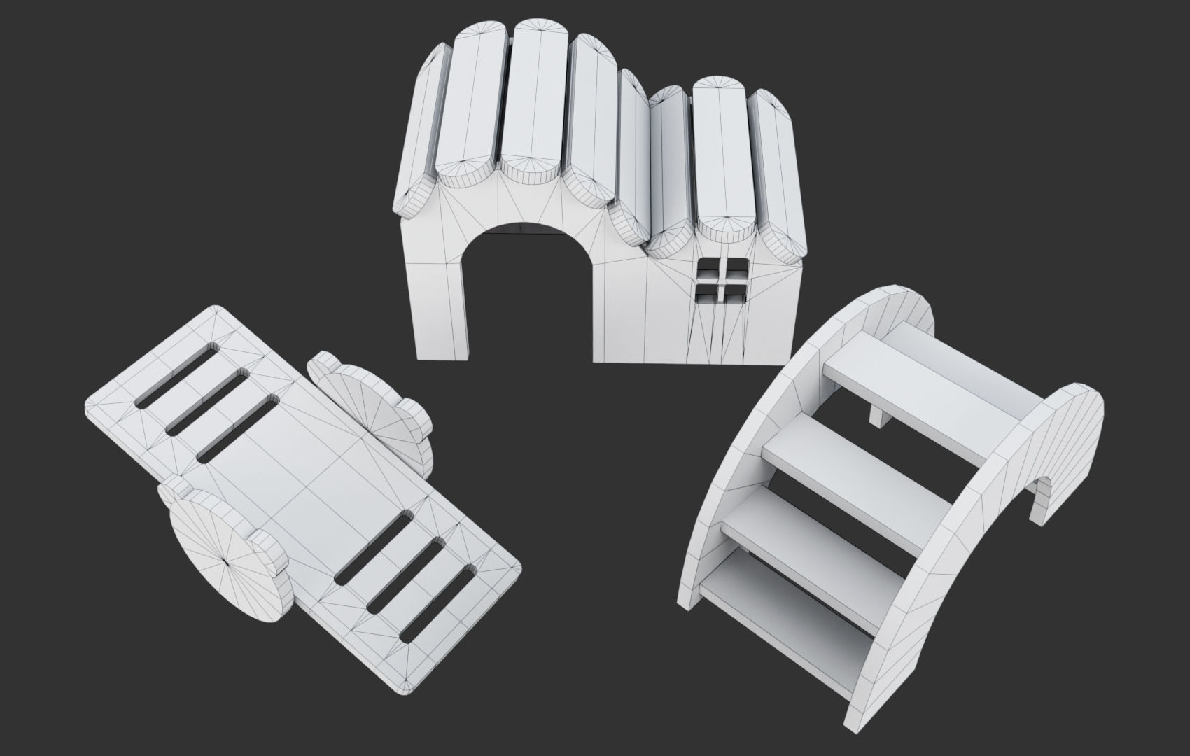 Mini House For Hamsters Low-poly 3D model_28