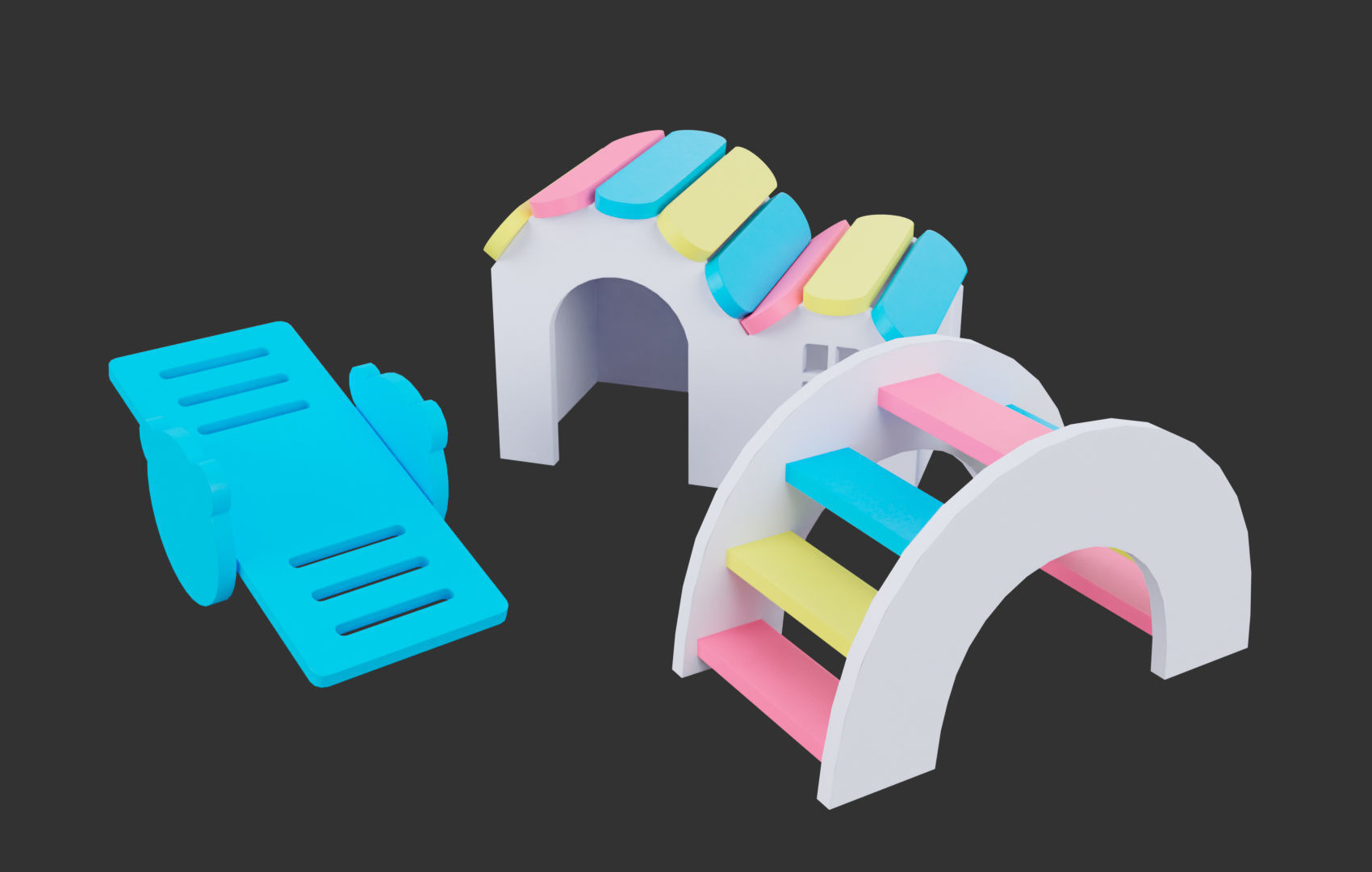 Mini House For Hamsters Low-poly 3D model_3