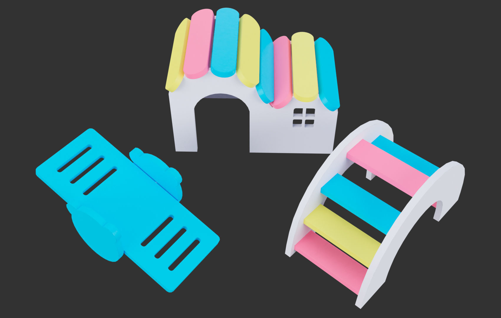 Mini House For Hamsters Low-poly 3D model_1