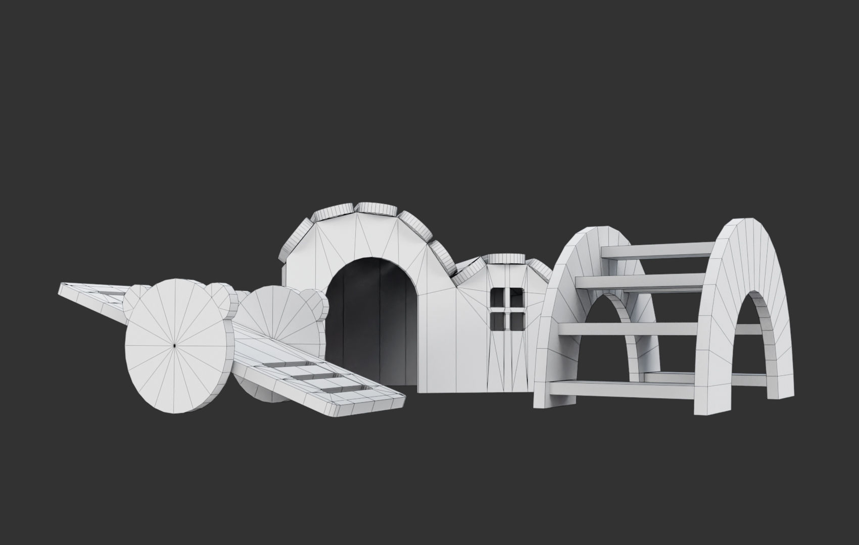 Mini House For Hamsters Low-poly 3D model_8