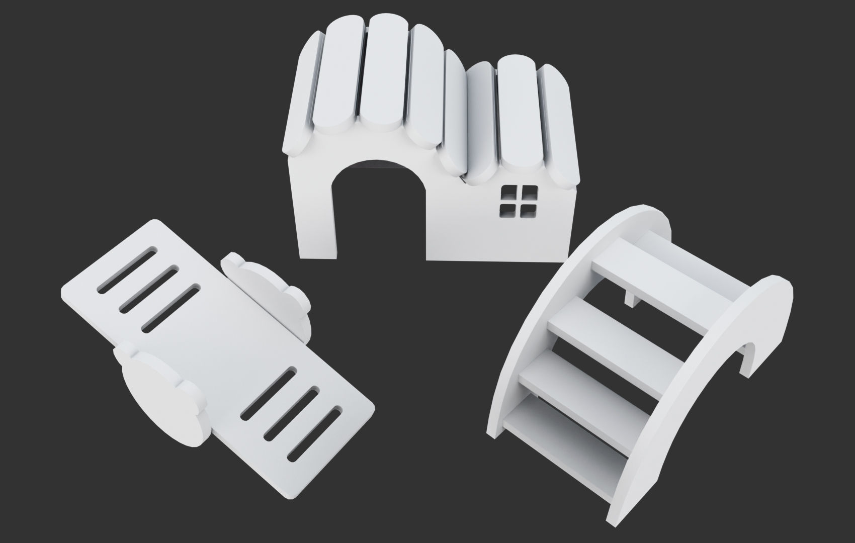 Mini House For Hamsters Low-poly 3D model_10