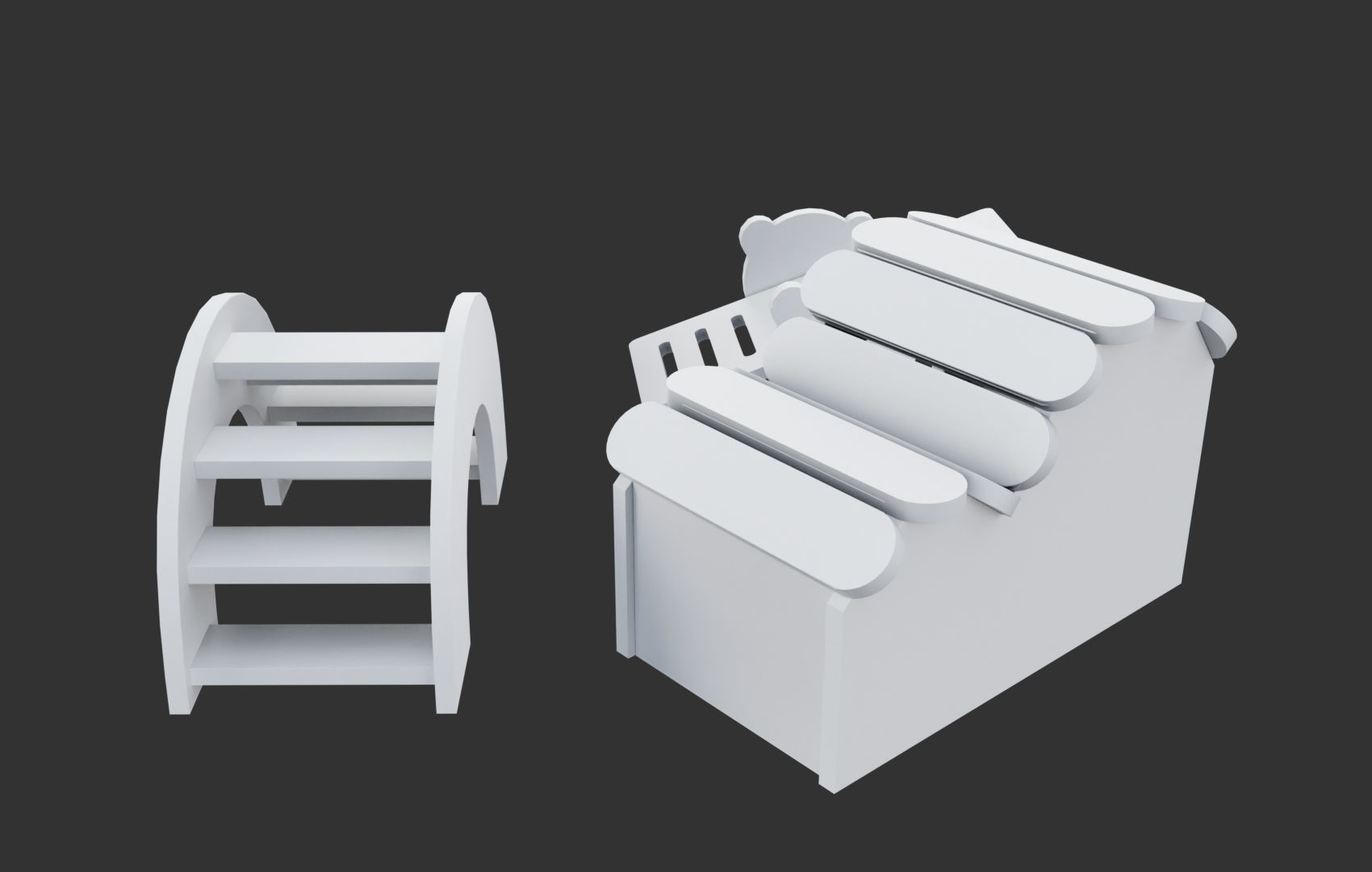 Mini House For Hamsters Low-poly 3D model_7