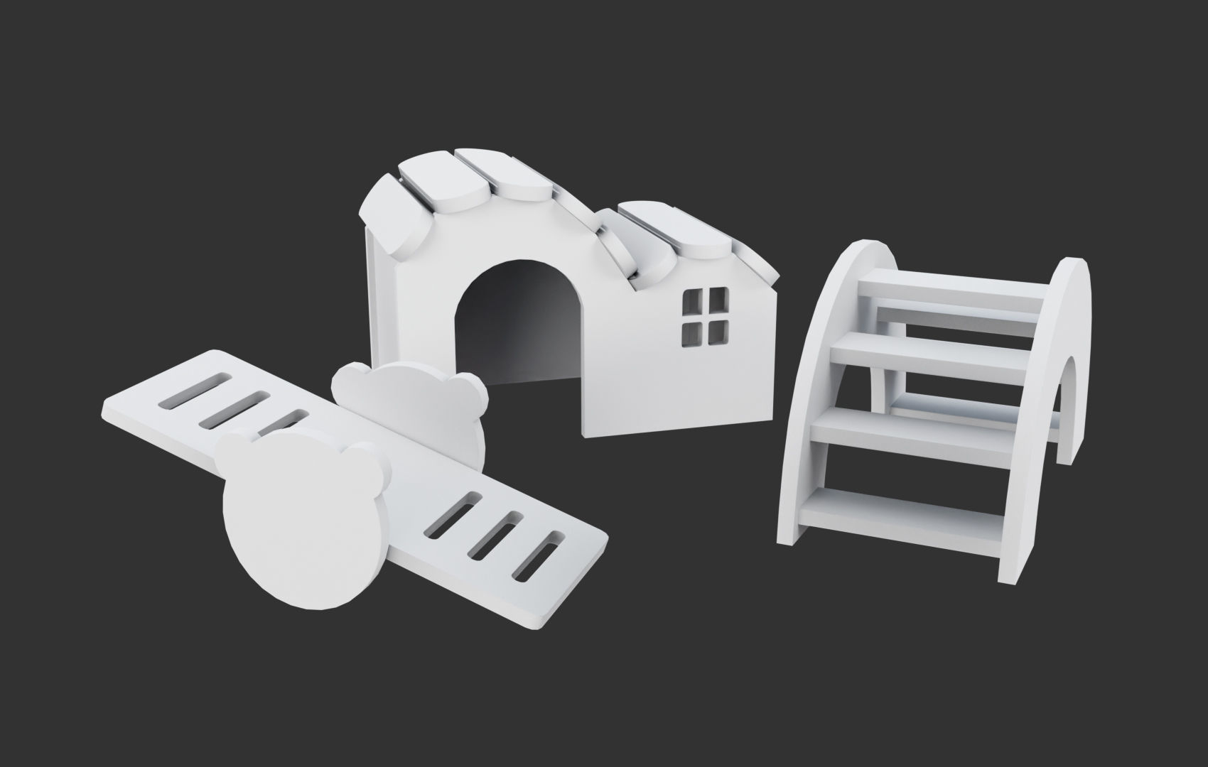 Mini House For Hamsters Low-poly 3D model_13