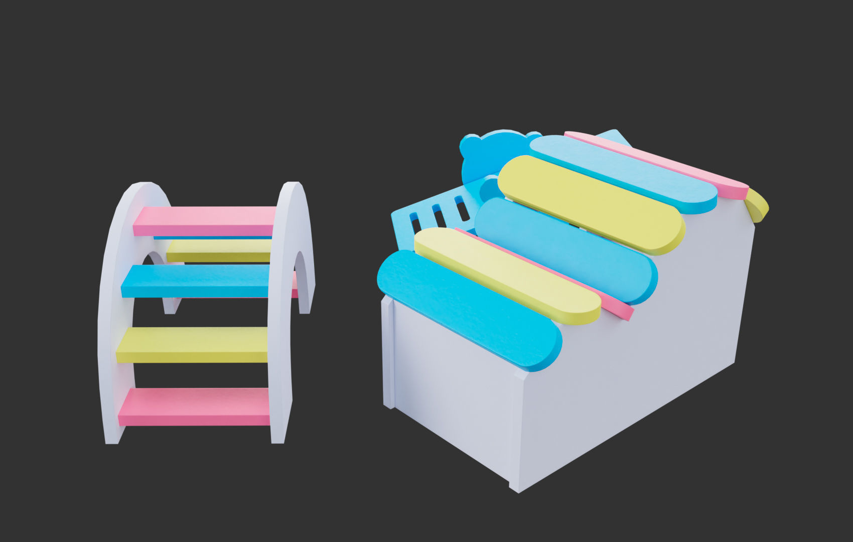 Mini House For Hamsters Low-poly 3D model_5