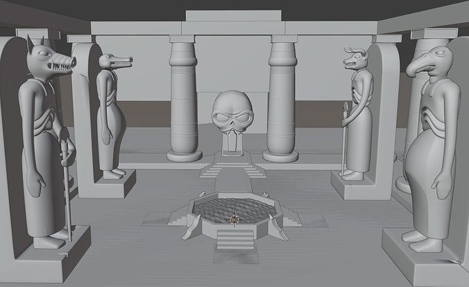 Temple Mumm-Ra God Statues 3D print model