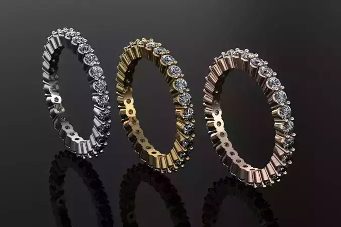 Classic Eternity Band For Round Gems - NO2