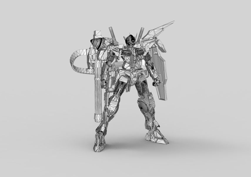 Gundam 00 Aile Finish 3D model_52