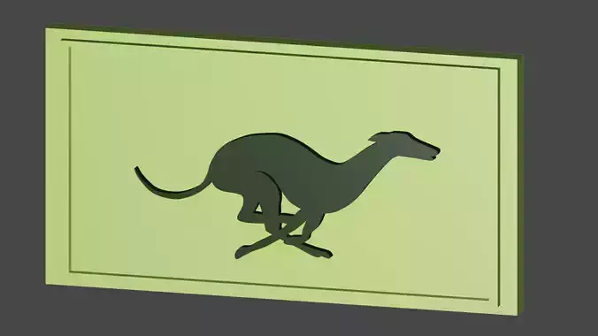 Simple Sighthound Badge 3D print model