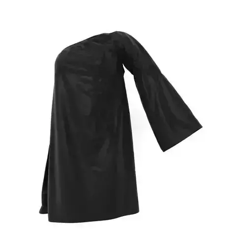 One Sleeved Black Dress
