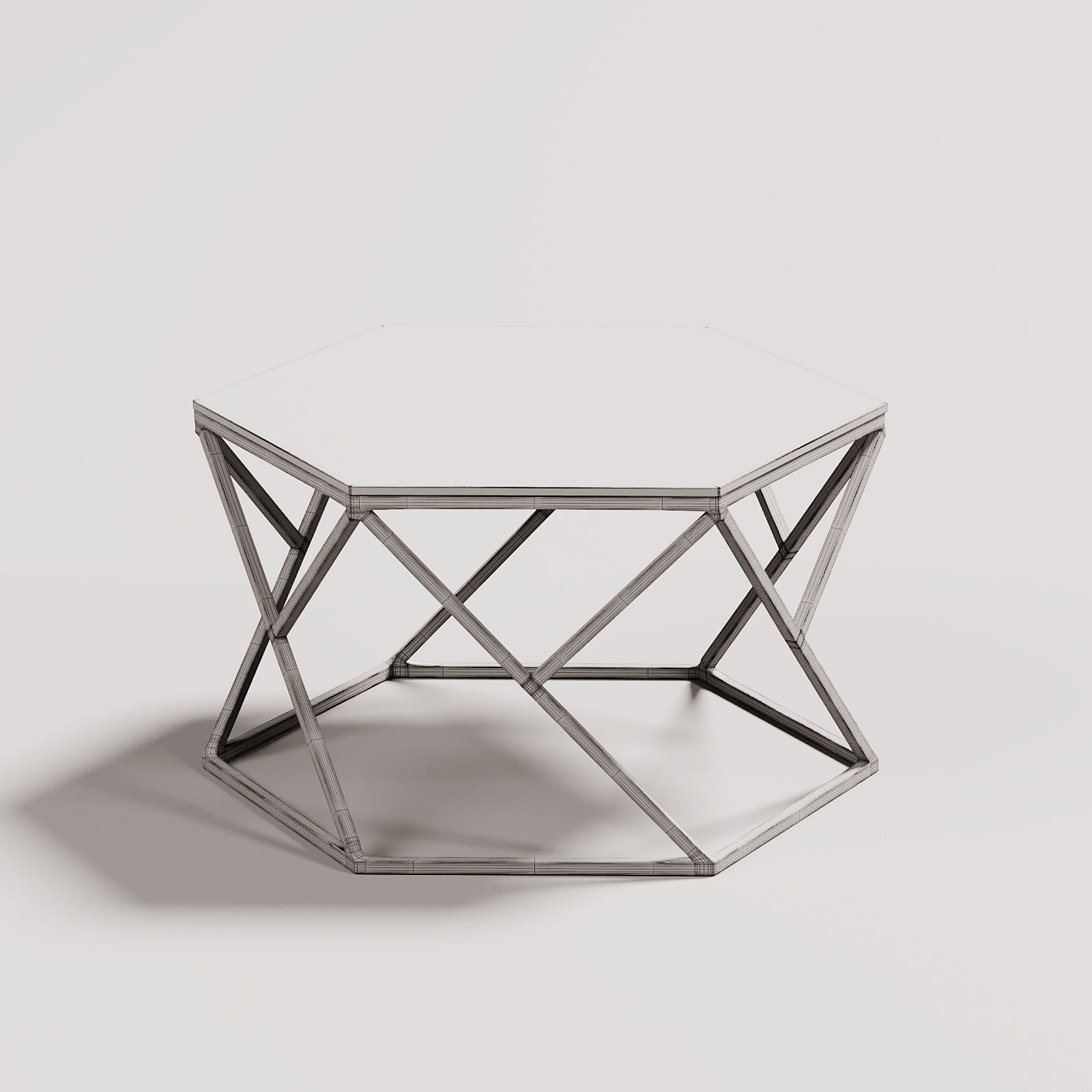 Golden Coffee Table Set 127 3D model_1