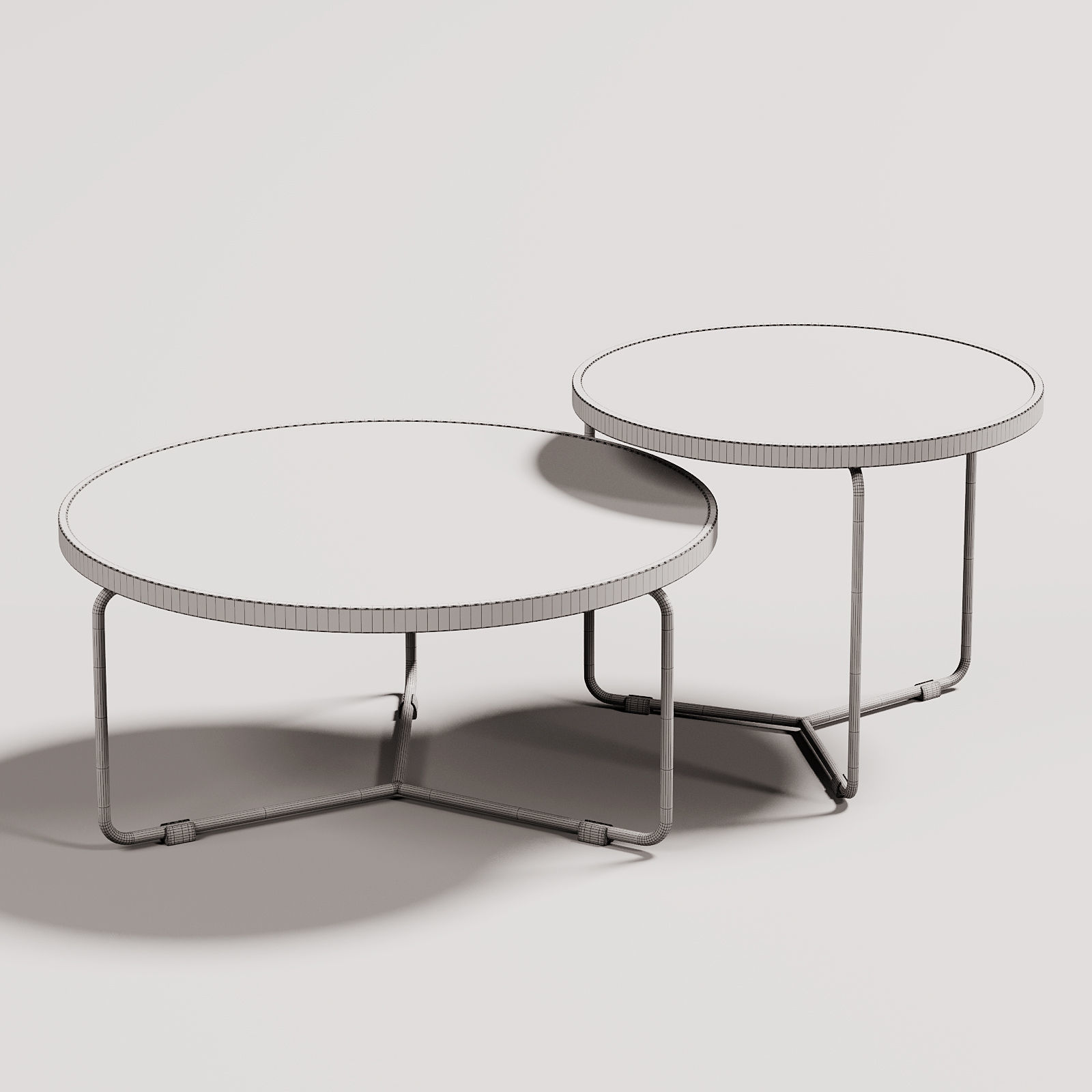 Golden Coffee Table Set 127 3D model_5