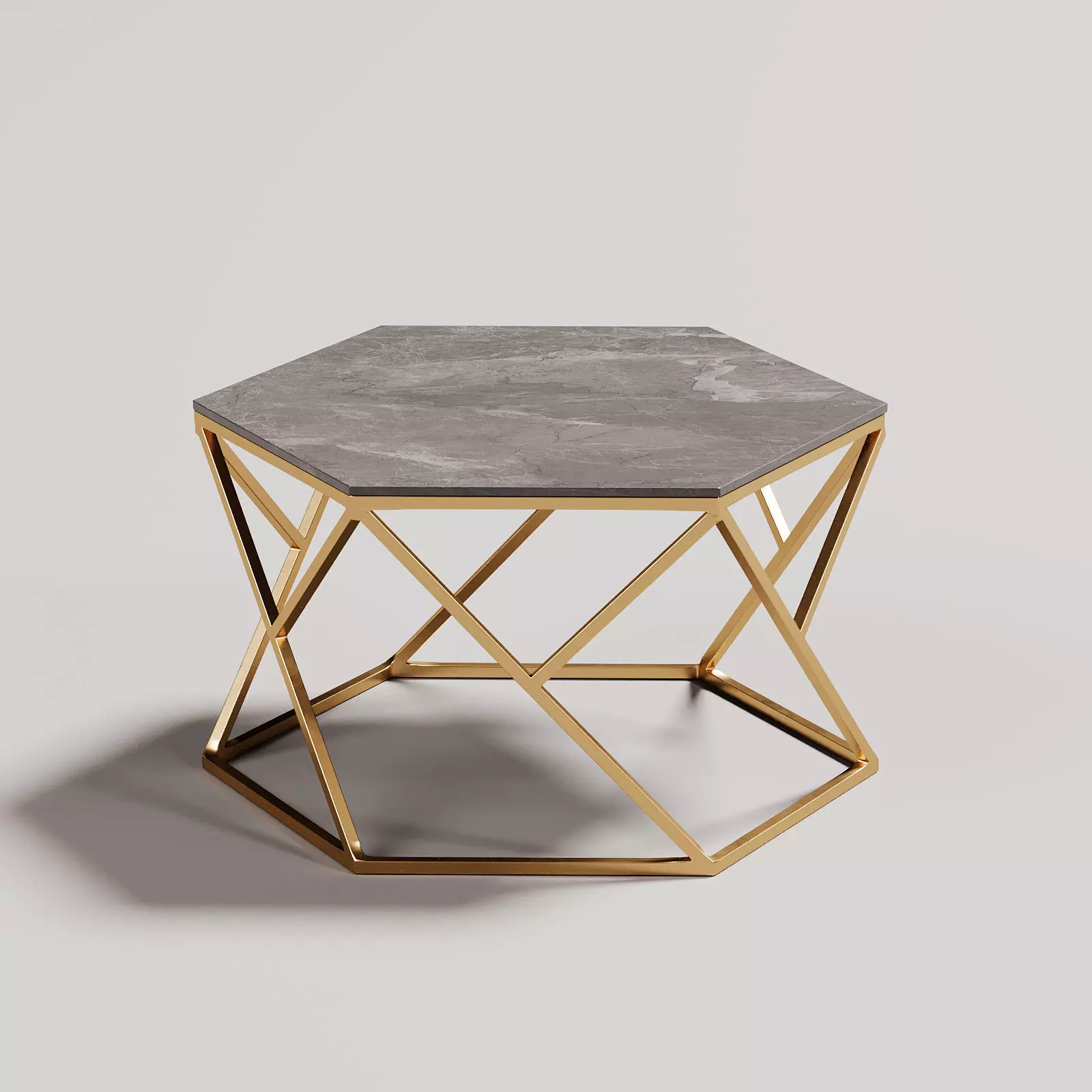 Golden Coffee Table Set 127 3D model_0