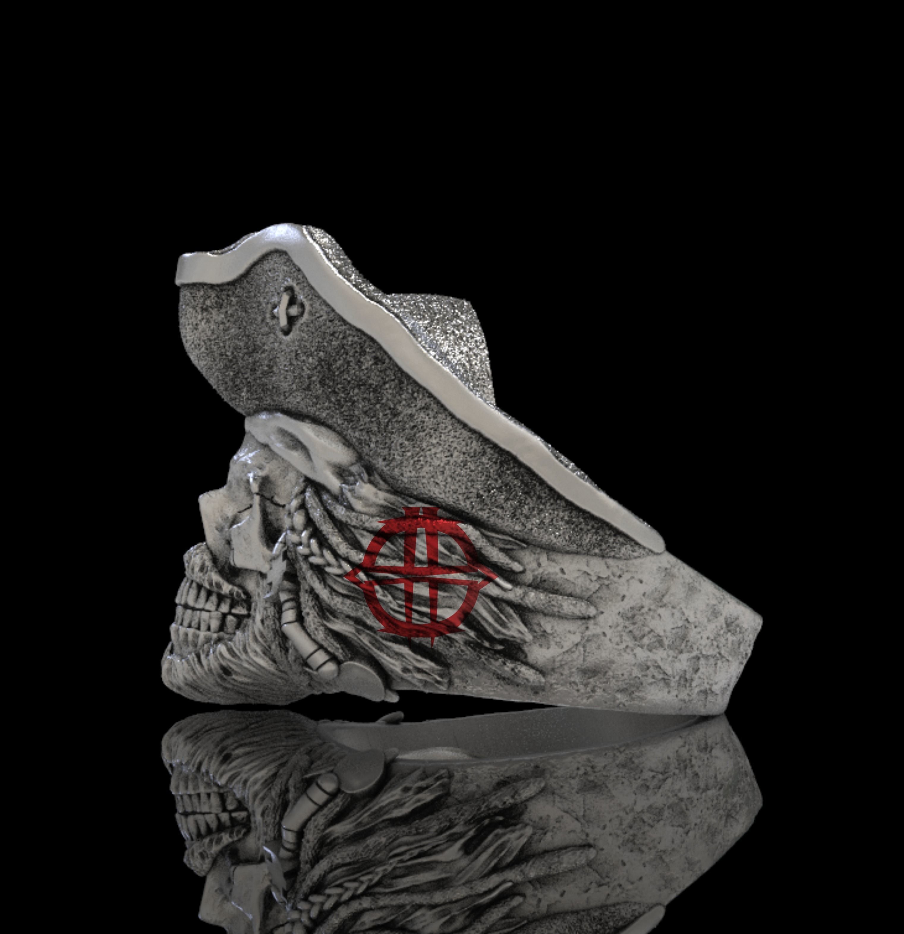 Pirates Skull ring 3D print model_2