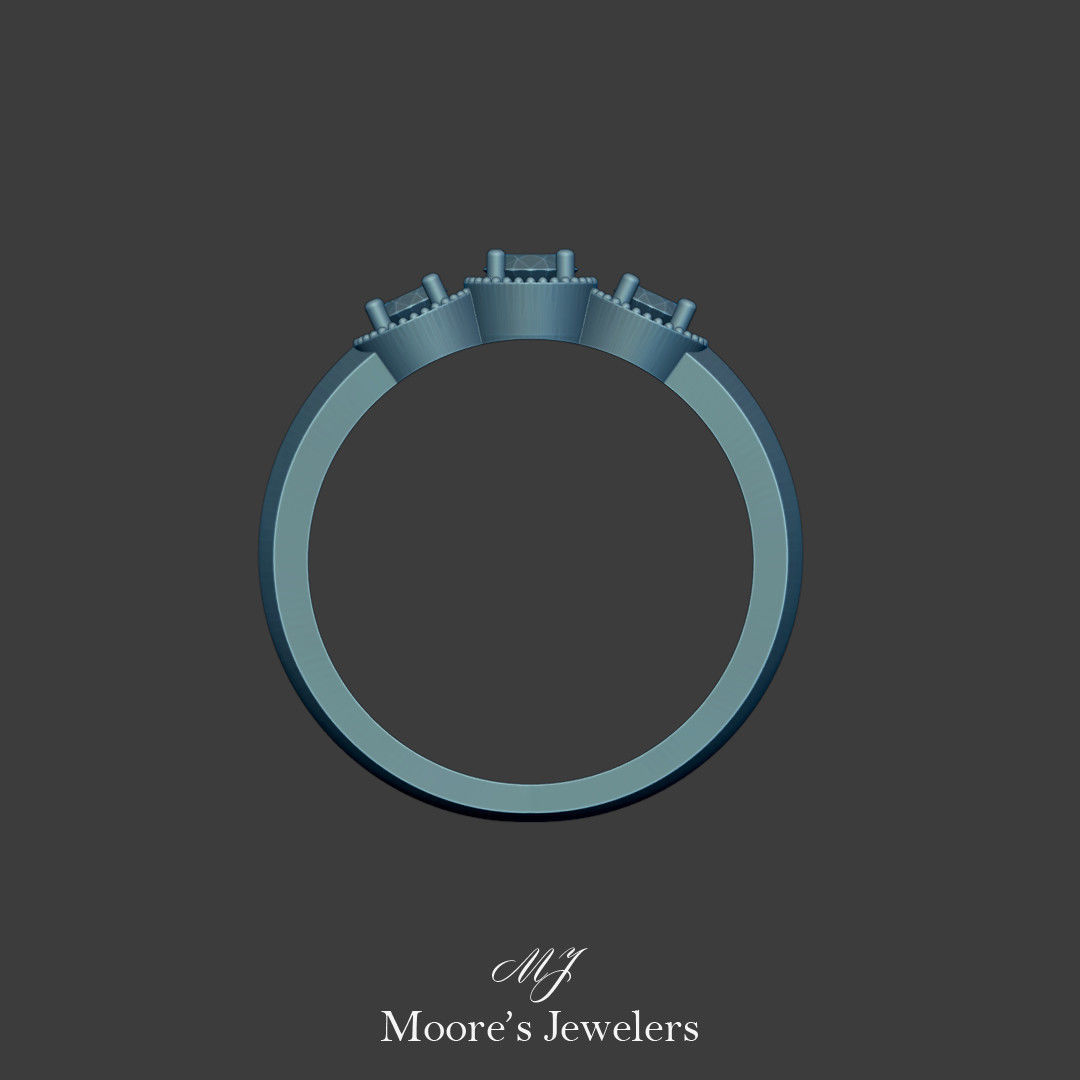 3 Stone Illusion Setting Ring 3d Model 3D print model_6