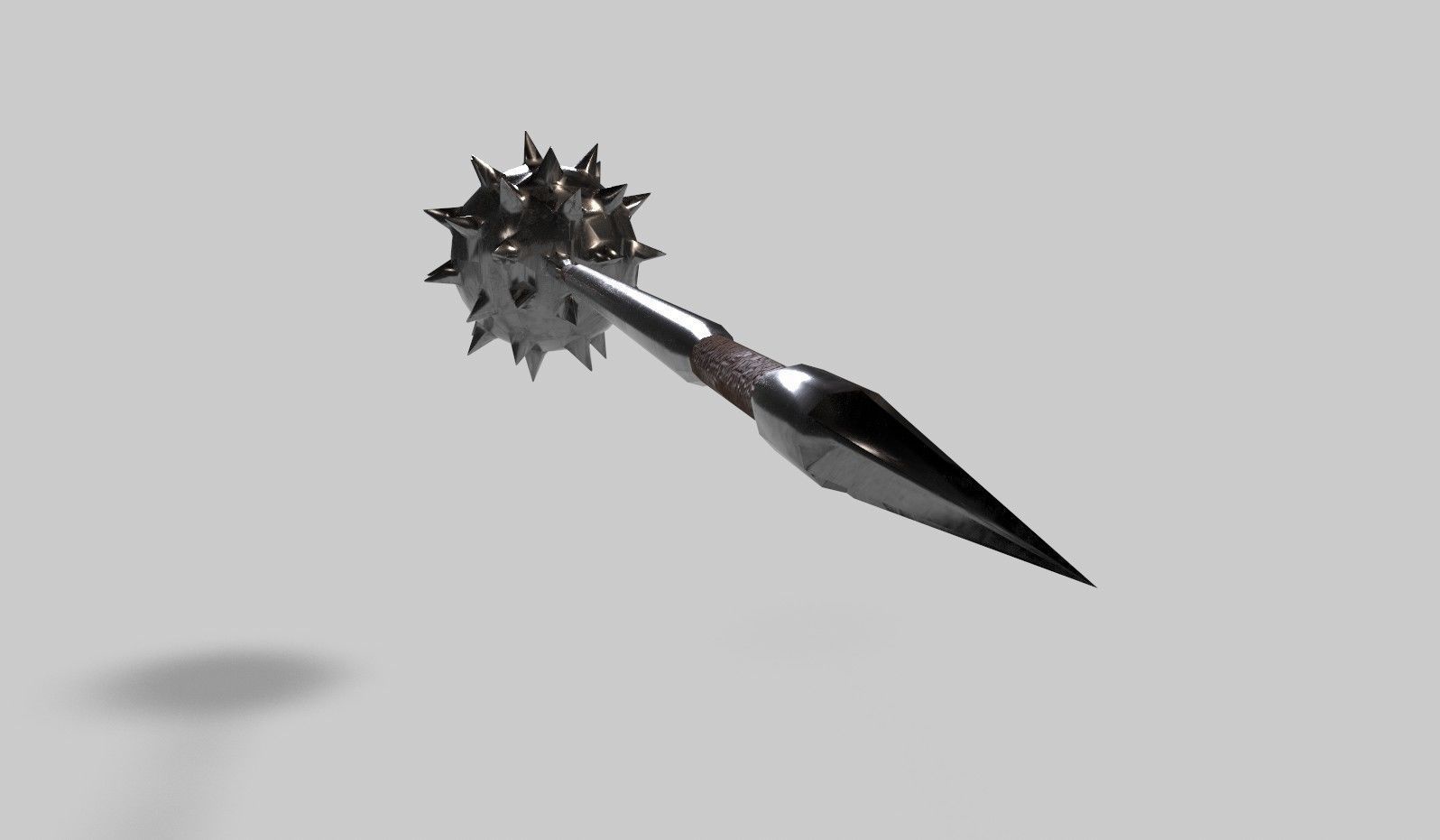 Gladiator-style spiked maul melee weapon Low-poly 3D model_2
