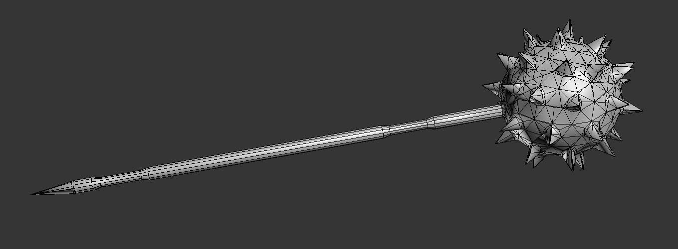 Gladiator-style spiked maul melee weapon Low-poly 3D model_6