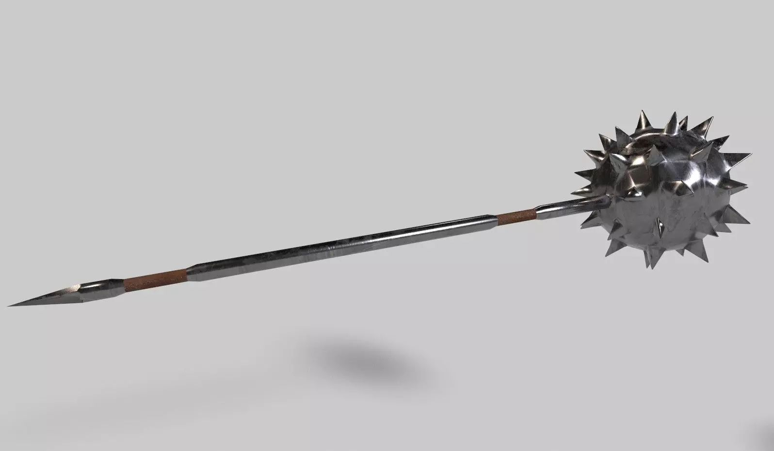 Gladiator-style spiked maul melee weapon Low-poly 3D model_0