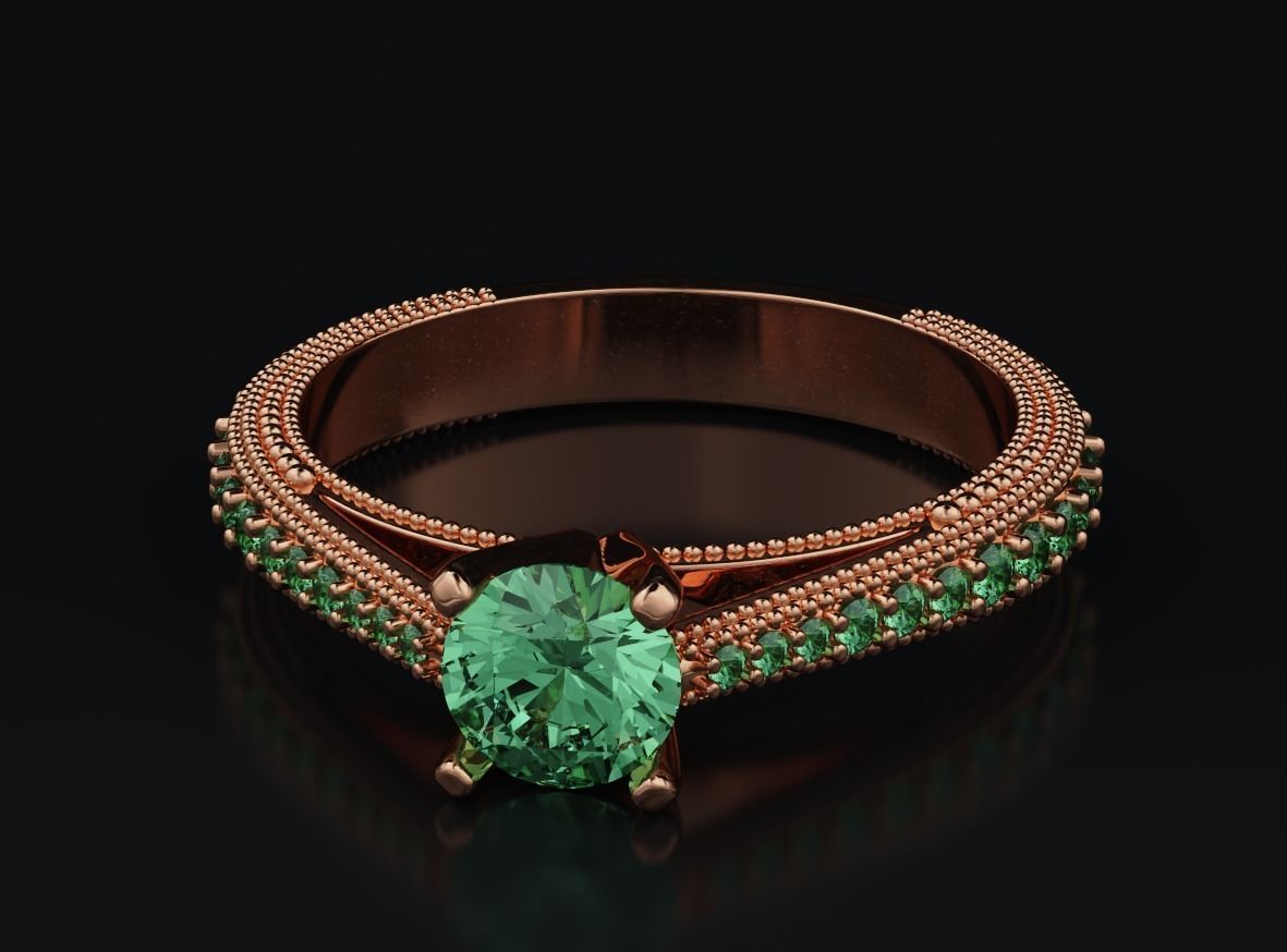 5mm diamond engagement ring 633 3D print model_3