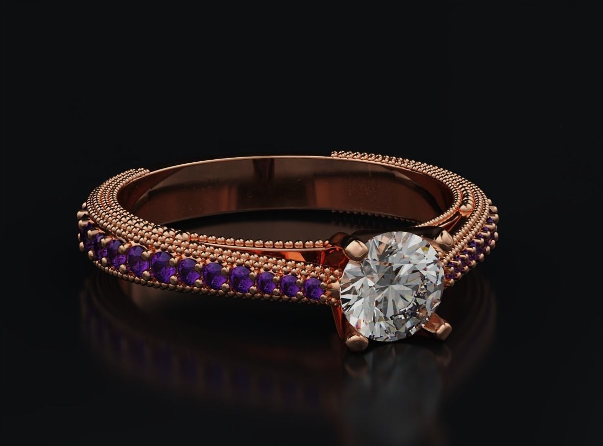 5mm diamond engagement ring 633 3D print model_10