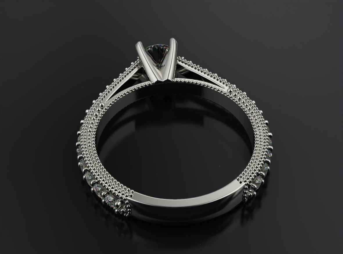 5mm diamond engagement ring 633 3D print model_12